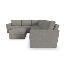 Load image into Gallery viewer, Flex 5-Seat Sectional with Narrow Arm and Ottoman - Pebble
