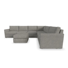 Load image into Gallery viewer, Flex 6-Seat Sectional with Narrow Arm and Ottoman - Pebble