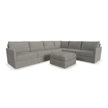 Load image into Gallery viewer, Flex 6-Seat Sectional with Narrow Arm and Ottoman - Pebble