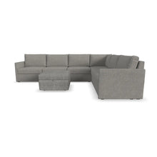 Load image into Gallery viewer, Flex 6-Seat Sectional with Narrow Arm and Storage Ottoman - Pebble