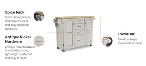 Homestyles Create-A-Cart Off-White Kitchen Cart