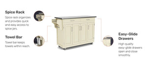 Homestyles Create-A-Cart Off-White Kitchen Cart