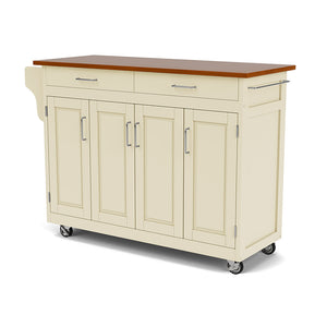 Homestyles Create-a-Cart Kitchen Island in White with Oak Top