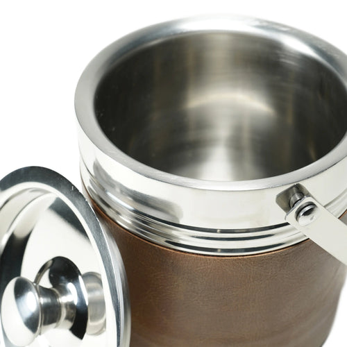 Authentic Models Silver & Brown Travel Ice Bucket - BA008