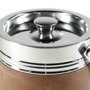 Authentic Models Silver & Brown Travel Ice Bucket - BA008