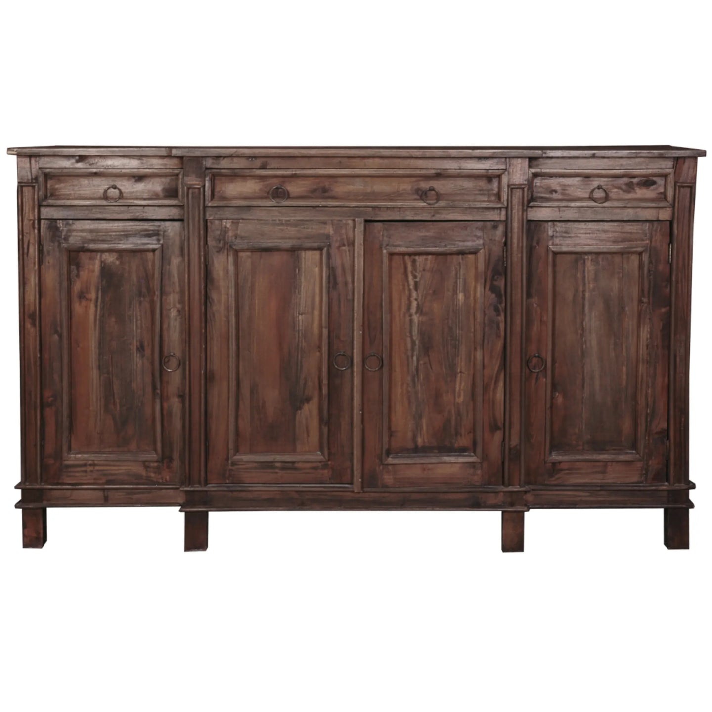 Sunset Trading Cottage Sideboard | Raftwood Brown Solid Wood | Fully Assembled Buffet