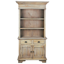 Load image into Gallery viewer, Sunset Trading Cottage 41&quot; Hutch Buffet Server | Open Display Kitchen Pantry Shelves, Storage Doors, Drawers | Driftwood Brown Solid Wood China Cabinet