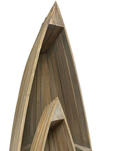 Load image into Gallery viewer, Sunset Trading Cottage 3 Piece Boat Shaped Freestanding Shelves | Driftwood Brown Solid Wood | Fully Assembled Nautical Display Cases
