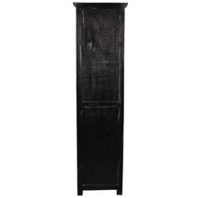 Load image into Gallery viewer, Sunset Trading Cottage Tall Narrow Cabinet | Antique Black/Savage Brown Solid Wood | Fully Assembled Open Display Cupboard
