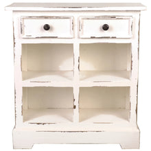 Load image into Gallery viewer, Sunset Trading Cottage Storage Cabinet with Baskets | Distressed White Solid Wood | Fully Assembled Side Table