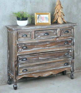 Sunset Trading Cottage Chest | Distressed Brushed White Solid Wood | Fully Assembled Sideboard