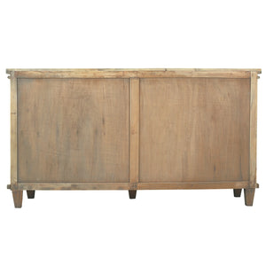 Sunset Trading Cottage 71" Panel Door Credenza | Driftwood Brown Solid Wood Sideboard | Fully Assembled Cabinet