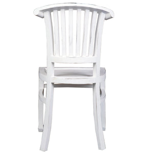 Sunset Trading Cottage Slat Back Dining Chairs | Set of 2 | Distressed White Solid Wood | Fully Assembled Sidechairs
