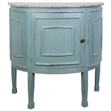 Load image into Gallery viewer, Sunset Trading Cottage Half Round Cabinet | Beach Blue/Natural Limewash Solid Wood | Fully Assembled Accent Table