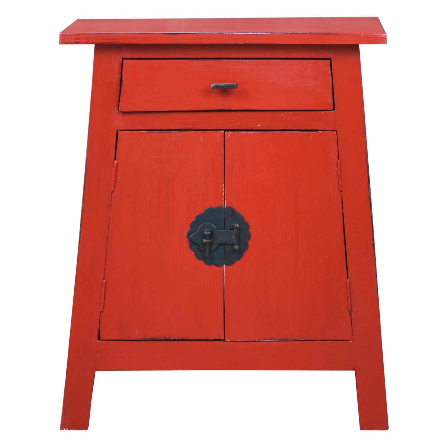Sunset Trading Cottage Solid Wood Zen End Table | Distressed Red Nightstand | Fully Assembled Accent Cabinet