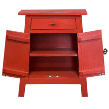 Load image into Gallery viewer, Sunset Trading Cottage Solid Wood Zen End Table | Distressed Red Nightstand | Fully Assembled Accent Cabinet