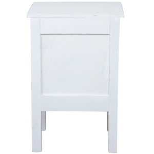 Sunset Trading Cottage End Table | Distressed White Solid Wood | Fully Assembled Nightstand