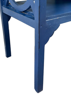 Sunset Trading Cottage Blue Accent Table Console | Navy Blue Solid Wood | Fully Assembled Server