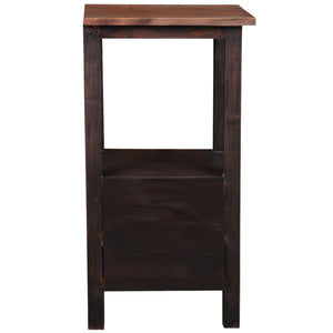Sunset Trading Cottage Two Drawer End Side Table | Distressed Black/Raftwood Brown Solid Wood | Fully Assembled