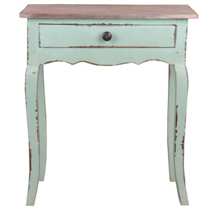 Sunset Trading Cottage Table | Bahama Blue/Natural Limewash Solid Wood | Fully Assembled
