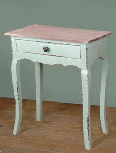 Sunset Trading Cottage Table | Bahama Blue/Natural Limewash Solid Wood | Fully Assembled