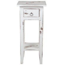Load image into Gallery viewer, Sunset Trading Cottage Narrow Side End Table | Heavy Distressed White Solid Wood | Fully Assembled Small Nightstand