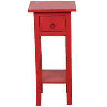 Load image into Gallery viewer, Sunset Trading Cottage Narrow Side End Table | Distressed Red Solid Wood | Fully Assembled Small Nightstand