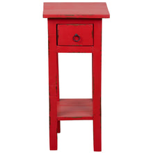 Load image into Gallery viewer, Sunset Trading Cottage Narrow Side End Table | Distressed Red Solid Wood | Fully Assembled Small Nightstand