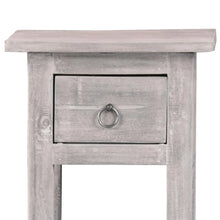 Load image into Gallery viewer, Sunset Trading Cottage Narrow Side End Table | Distressed Light Grey Solid Wood | Fully Assembled Small Nightstand
