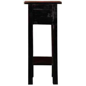 Sunset Trading Cottage Narrow Side End Table | Antique Black/Raftwood Solid Wood | Fully Assembled Small Nightstand