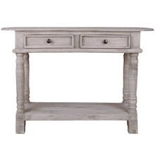 Load image into Gallery viewer, Sunset Trading Cottage Console Table | Natural Limewash Solid Wood | Fully Assembled Sideboard