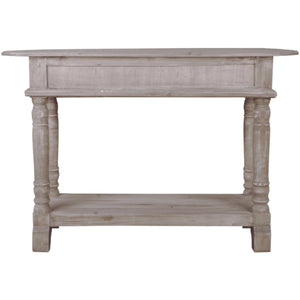 Sunset Trading Cottage Console Table | Natural Limewash Solid Wood | Fully Assembled Sideboard