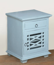 Load image into Gallery viewer, Sunset Trading Cottage Solid Wood Side or Night Table | Distressed Beach Blue Solid Wood | Fully Assembled Accent Cabinet