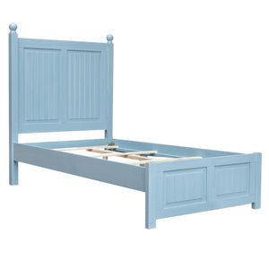 Sunset Trading Cool Breeze 5 Piece Twin Bedroom Set | Beach Blue | Fully Assembled Nightstand w Baskets, Dresser, Chest of Drawers