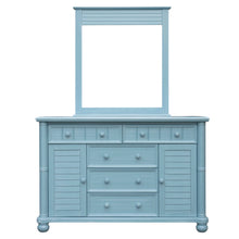 Load image into Gallery viewer, Sunset Trading Cool Breeze 5 Piece Twin Bedroom Set | Beach Blue | Fully Assembled Nightstand w Baskets, Dresser, Chest of Drawers