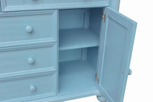 Load image into Gallery viewer, Sunset Trading Cool Breeze Dresser and Mirror | 5 Drawers | 2 Cabinets | Beach Blue | Fully Assembled