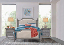 Load image into Gallery viewer, Sunset Trading Fawn Gray Queen Upholstered Panel Bed | Light Grey Solid Acacia Wood