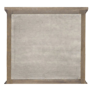 Sunset Trading Fawn Gray Wood Framed Beveled Mirror| Light Grey Solid Acacia Wood