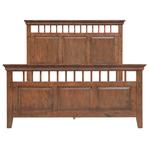 Sunset Trading Mission Bay 5 Piece Queen Bedroom Set | Amish Brown Solid Wood | Panel Bed Dresser Mirror Chest Nightstand
