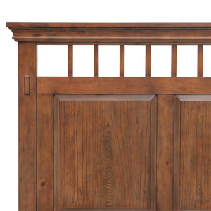Sunset Trading Mission Bay King Bed | Amish Brown Solid Wood | Panel Headboard and Footboard | Master Bedroom Furniture