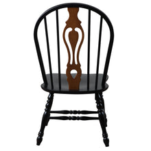 Load image into Gallery viewer, Sunset Trading Black Cherry Selections Keyhole Windsor Dining Chair | Antique Black | Set of 2