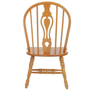 Sunset Trading Oak Selections Keyhole Windsor Dining Chair | Light Oak | Set of 2