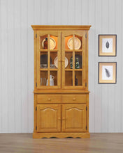 Load image into Gallery viewer, Sunset Trading Oak Selections Keepsake Buffet and Lighted Hutch | Light Oak