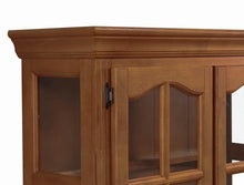 Load image into Gallery viewer, Sunset Trading Oak Selections Keepsake Buffet and Lighted Hutch | Nutmeg Brown and Light Oak