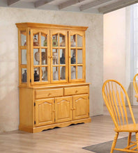 Load image into Gallery viewer, Sunset Trading Oak Selections Treasure Buffet and Lighted Hutch | Light Oak