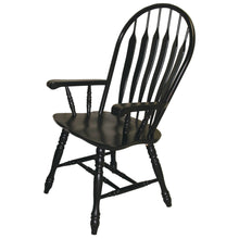 Load image into Gallery viewer, Sunset Trading Black Cherry Selections Comfort Dining Chair with Arms | Antique Black Armchair