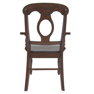 Sunset Trading Andrews Napoleon Dining Chair with Arms | Chestnut Brown | Set of 2
