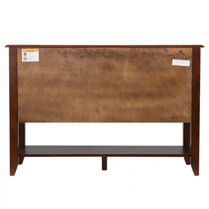 Sunset Trading Andrews Sideboard with Large Display Shelf | 3 Drawers 2 Storage Cabinets | Chestnut Brown