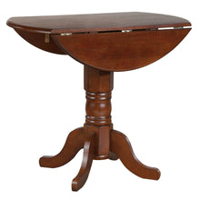 Load image into Gallery viewer, Sunset Trading Andrews 42&quot; Round Extendable Drop Leaf Pub Table | Chestnut Brown | Seats 4