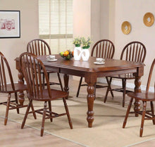 Load image into Gallery viewer, Sunset Trading Andrews 72&quot; Rectangular Extendable Dining Table | Chestnut Brown | Seats 8